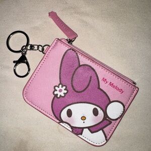 My Melody Pink Zip Wallet Keychain
